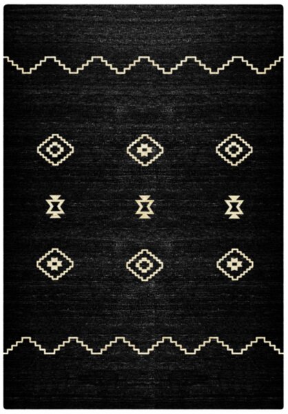 NEO Kelim Design Teppich, schwarz 140x200cm