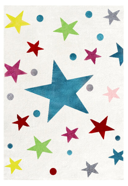 Kinderteppich Happy Rugs STARS creme/multi 120x180cm