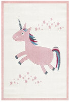 Kinderteppich Happy Rugs EINHORN rosa/creme 120x180cm