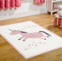 Kinderteppich Happy Rugs EINHORN rosa/creme 120x180cm