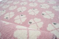 Kids rug byGRAZIELA Design CLOVERLEAF pink/white 120x180cm