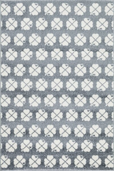Kids rug byGRAZIELA Design CLOVERLEAF silver-gray/white 120x180cm