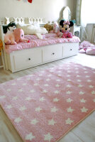 Kids rug STAR DREAMS pink/white 120x180cm