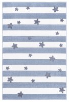 Kinderteppich Happy Rugs STARS STRIPES blau 120x180cm