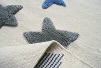 Virgin wool rug Happy Rugs SEASTAR nature / blue-gray 120x180 cm