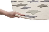 Virgin wool rug Happy Rugs SEASTAR nature / gray 100x160 cm