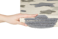 Schurwoll Teppich Happy Rugs SEASTAR natur/grau 120x180 cm + gratis Anti-Rutschunterlage
