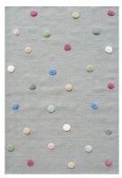 Virgin wool rug Happy Rugs COLORDOTS gray / multicolour 100x160 cm