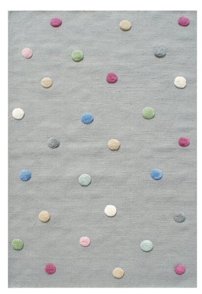 Virgin wool rug Happy Rugs COLORDOTS gray / multicolour 120x180 cm