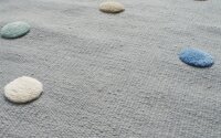 Schurwoll Teppich Happy Rugs COLORDOTS grau/multi 120x180 cm + gratis Anti-Rutschunterlage