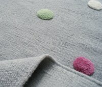 Virgin wool rug Happy Rugs COLORDOTS gray / multicolour 120x180 cm