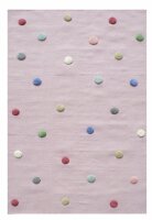 Virgin wool rug Happy Rugs COLORDOTS pink / multicolour...