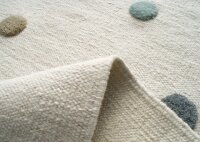 Schurwoll Teppich Happy Rugs COLORDOTS natur/multi 120x180 cm + gratis Anti-Rutschunterlage