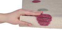 Schurwoll Teppich Happy Rugs COLORDOTS natur/multi 120x180 cm + gratis Anti-Rutschunterlage