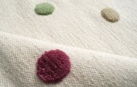 Schurwoll Teppich Happy Rugs COLORDOTS natur/multi 120x180 cm + gratis Anti-Rutschunterlage
