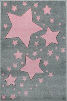 Kinderteppich Kids Love Rugs STARLINE silbergrau/rosa 100x150cm
