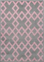 Kinderteppich Kids Love Rugs BLOCK silbergrau/rosa 100x150cm