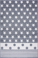 Kinderteppich Happy Rugs STARPOINT silbergrau/weiß  100x160cm