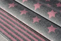 Kids Rug Happy Rugs STARPOINT silver-gray/pink  100x160cm