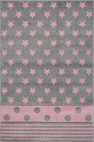 Kids Rug Happy Rugs STARPOINT silver-gray/pink  160x230cm
