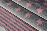 Kinderteppich Happy Rugs STARPOINT silbergrau/rosa...