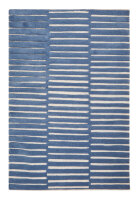 Schurwoll Teppich Happy Rugs PHOTO blau/natur 120x180 cm + gratis Anti-Rutschunterlage