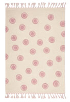 Schurwoll Teppich Happy Rugs RING natur/rosa 120x180 cm +...