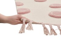Virgin wool rug Happy Rugs RING nature/pink 120x180cm