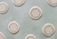Schurwoll Teppich Happy Rugs RING mint/natur 120x180 cm + gratis Anti-Rutschunterlage