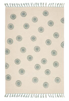 Schurwoll Teppich Happy Rugs RING natur/mint 120x180 cm + gratis Anti-Rutschunterlage