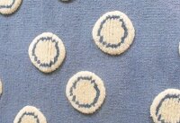 Schurwoll Teppich Happy Rugs RING blau/natur 160x230 cm + gratis Anti-Rutschunterlage