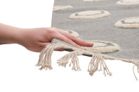 Schurwoll Teppich Happy Rugs RING silbergrau/natur 160x230 cm + gratis Anti-Rutschunterlage
