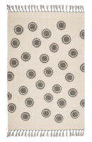 Schurwoll Teppich Happy Rugs RING natur/silbergrau 120x180 cm + gratis Anti-Rutschunterlage