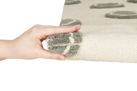 Virgin wool rug Happy Rugs RING nature/silver-gray 160x230cm
