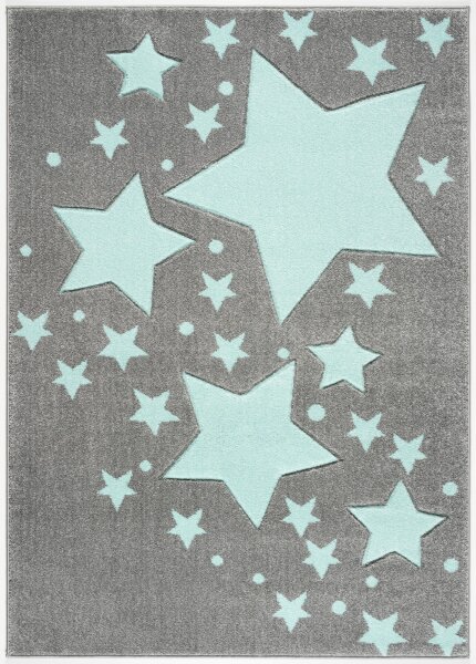 Kinderteppich Kids Love Rugs STARLINE silbergrau/mint 120x170cm