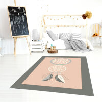 Kinderteppich Happy Rugs TRAUMFÄNGER rosa/silbergrau 120x180cm