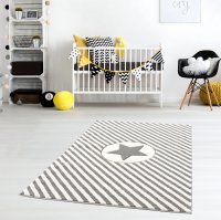 Kids rug Happy Rugs DECOSTAR siver grey/white 160x230cm