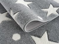 Kids rug Happy Rugs ESTRELLA silver grey/white 100x160cm