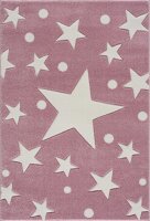 Kids rug Happy Rugs ESTRELLA pink/white 100x160cm