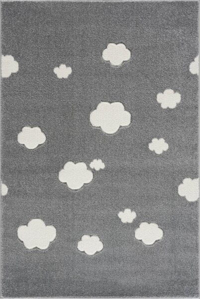 Kids rug Happy Rugs SKY CLOUD silver grey/white 160x230cm