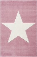 Kids rug Happy Rugs SHOOTINGSTAR pink/white 160x230cm