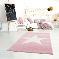 Kids rug Happy Rugs SHOOTINGSTAR pink/white 160x230cm