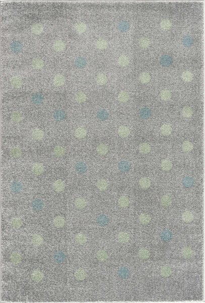 Kids rug Happy Rugs CONFETTI silver grey/mint 100x160cm