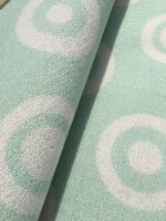 Kinderteppich Happy Rugs DOUBLEDOTS mint, waschbar, 90x160cm