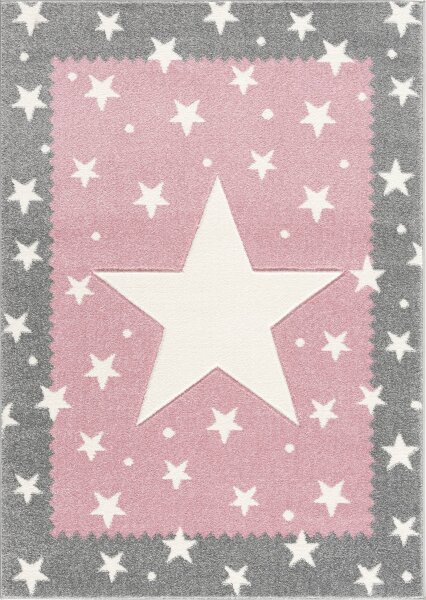 Kinderteppich Kids Love Rugs FANCY silbergrau/rosa 160x220cm