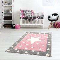 Kinderteppich Kids Love Rugs FANCY silbergrau/rosa 160x220cm