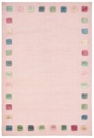 Handwebteppich Happy Rugs COLORBORDER rosa/multi 100x160...