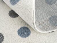 Kids rug Happy Rugs CONFETTI cream/blue-silver grey 133cm round