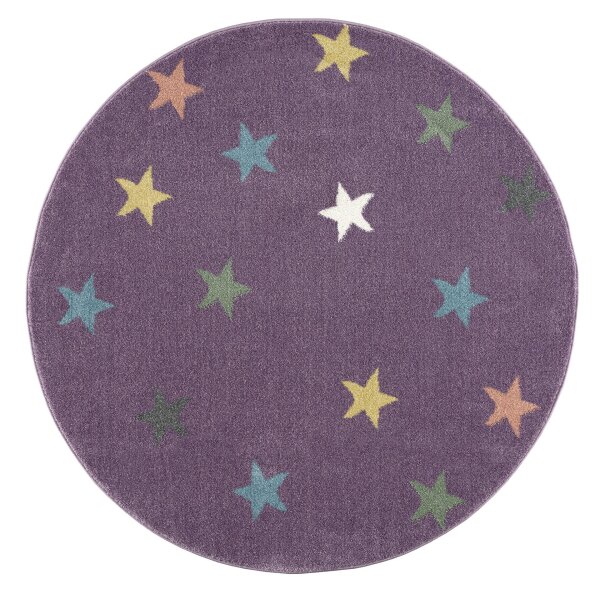 Kinderteppich Happy Rugs FAME flieder/multi 133cm rund