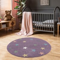 Kinderteppich Happy Rugs FAME flieder/multi 133cm rund